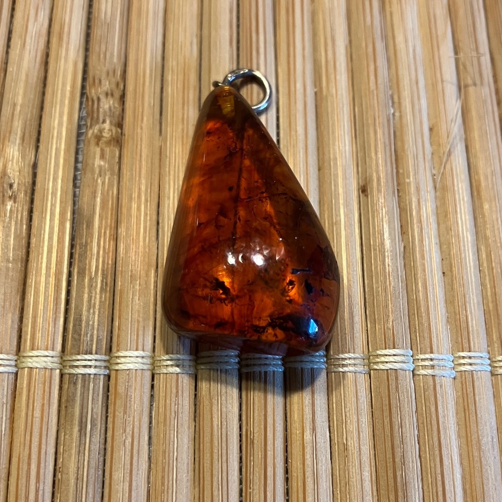 Genuine Amber Teardrop Pendant